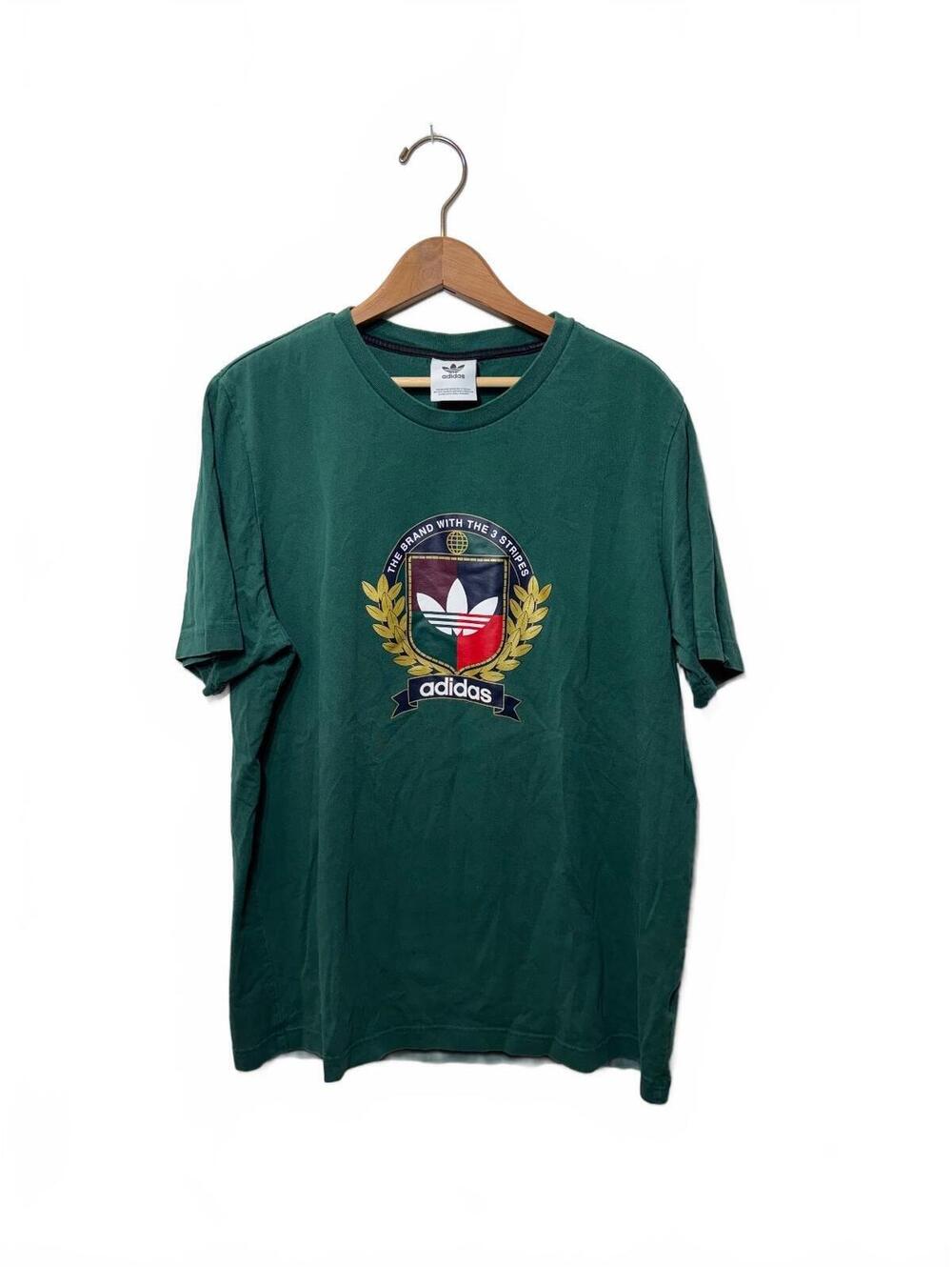 Adidas Originals Green Crest Logo Graphic Tee Size Large